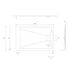 Receveur de douche 140x90 cm extra plat - SAPHIR