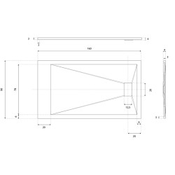 Receveur de douche 160x90 cm extra plat - SAPHIR