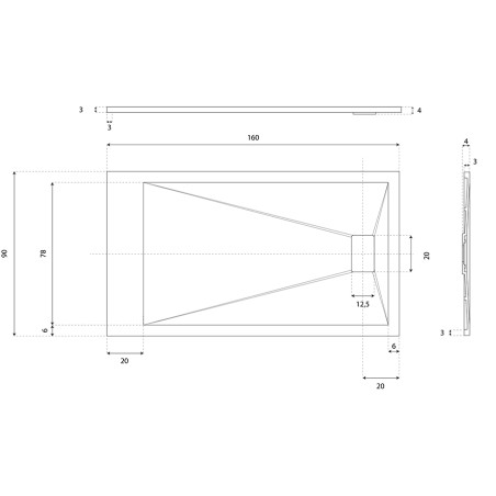 Receveur de douche 160x90 cm extra plat - SAPHIR