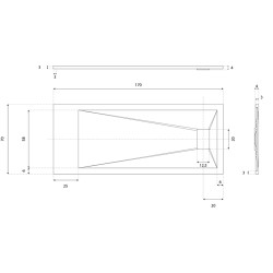 Receveur de douche 170x70 cm extra plat - SAPHIR