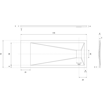 Receveur de douche 170x70 cm extra plat - SAPHIR