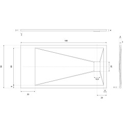 Receveur de douche 180x90 cm extra plat - SAPHIR