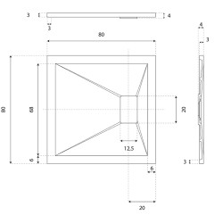Receveur de douche 80x80 cm extra plat - SAPHIR
