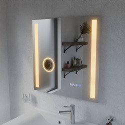 Miroir avec éclairage LED variable DUETTO - 70 cm x 70 cm  - Lumière chaude