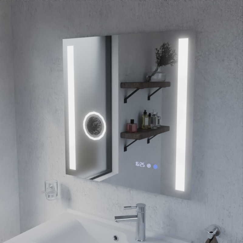 Miroir avec éclairage LED variable DUETTO - 70 cm x 70 cm - Lumière neutre Miroir avec éclairage LED variable DUETTO - 70 cm x 70 cm - Lumière neutre