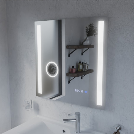 Miroir avec éclairage LED variable DUETTO - 70 cm x 70 cm  - Lumière neutre