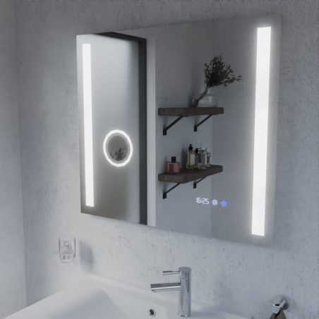 Miroir avec éclairage LED variable DUETTO - 80 cm x 70 cm  - Lumière neutre