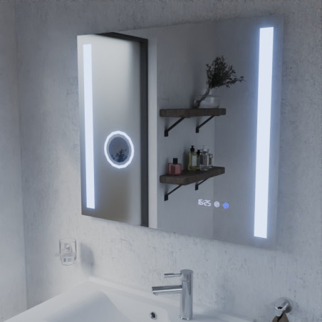 Miroir avec éclairage LED variable DUETTO - 80 cm x 70 cm  - Lumière froide