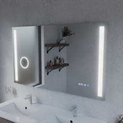 Miroir avec éclairage LED variable DUETTO - 120 cm x 70 cm - Lumière neutre