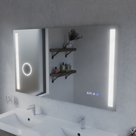 Miroir avec éclairage LED variable DUETTO - 120 cm x 70 cm - Lumière neutre