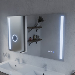 Miroir avec éclairage LED variable DUETTO - 120 cm x 70 cm  - Lumière froide