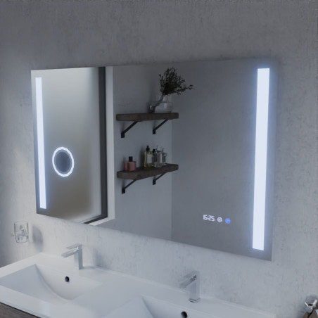 Miroir avec éclairage LED variable DUETTO - 120 cm x 70 cm  - Lumière froide