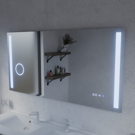 Miroir avec éclairage LED variable DUETTO - 140 cm x 70 cm - Lumière froide