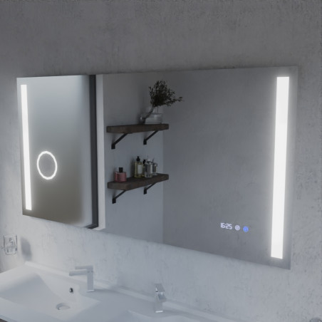 Miroir avec éclairage LED variable DUETTO - 140 cm x 70 cm - Lumière neutre
