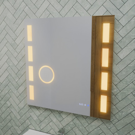 Miroir avec éclairage LED variable EXCELL PLUS - 70 cm x 70 cm - Lumière chaude