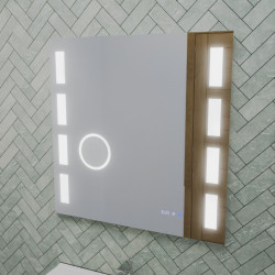 Miroir avec éclairage LED variable EXCELL PLUS - 70 cm x 70 cm - Lumière neutre
