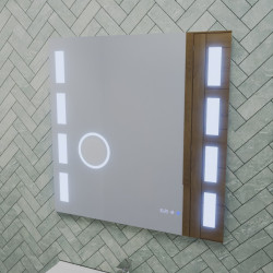 Miroir avec éclairage LED variable EXCELL PLUS - 70 cm x 70 cm - Lumière froide