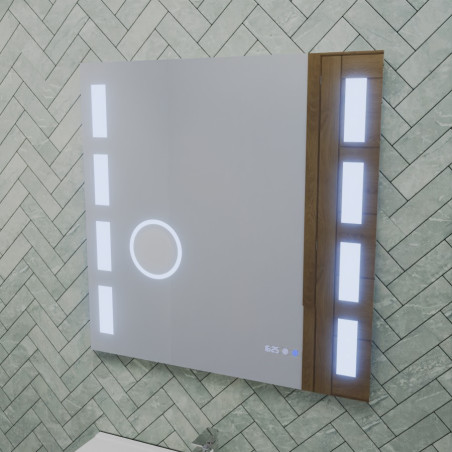 Miroir avec éclairage LED variable EXCELL PLUS - 70 cm x 70 cm - Lumière froide