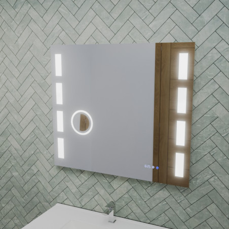 Miroir avec éclairage LED variable EXCELL PLUS - 80 cm x 70 cm - Lumière neutre