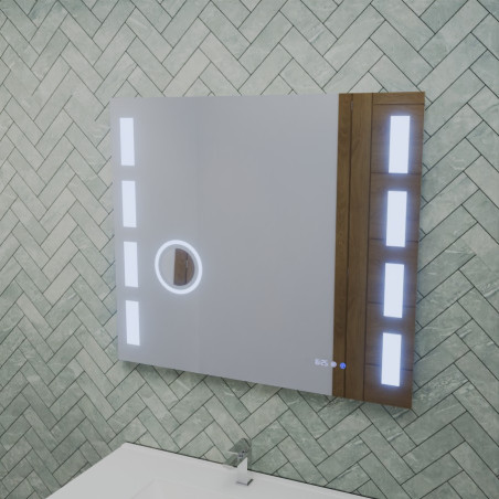 Miroir avec éclairage LED variable EXCELL PLUS - 80 cm x 70 cm - Lumière froide