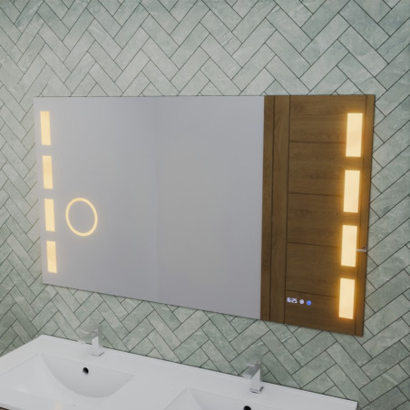 Miroir avec éclairage LED variable EXCELL PLUS - 120 cm x 70 cm - Lumière chaude