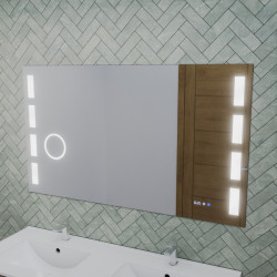 Miroir avec éclairage LED variable EXCELL PLUS - 120 cm x 70 cm - Lumière chaude