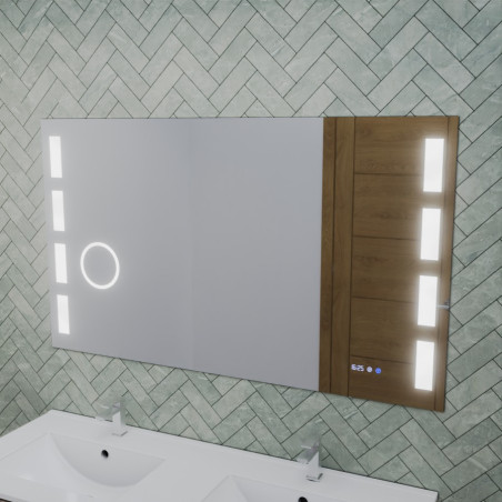 Miroir avec éclairage LED variable EXCELL PLUS - 120 cm x 70 cm - Lumière chaude