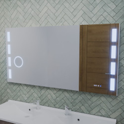 Miroir avec éclairage LED variable EXCELL PLUS - 140 cm x 70 cm - Lumière froide