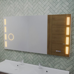 Miroir avec éclairage LED variable EXCELL PLUS - 140 cm x 70 cm - Lumière chaude