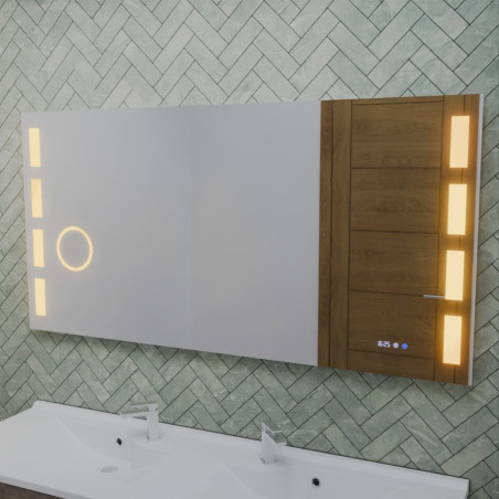 Miroir avec éclairage LED variable EXCELL PLUS - 140 cm x 70 cm - Lumière chaude