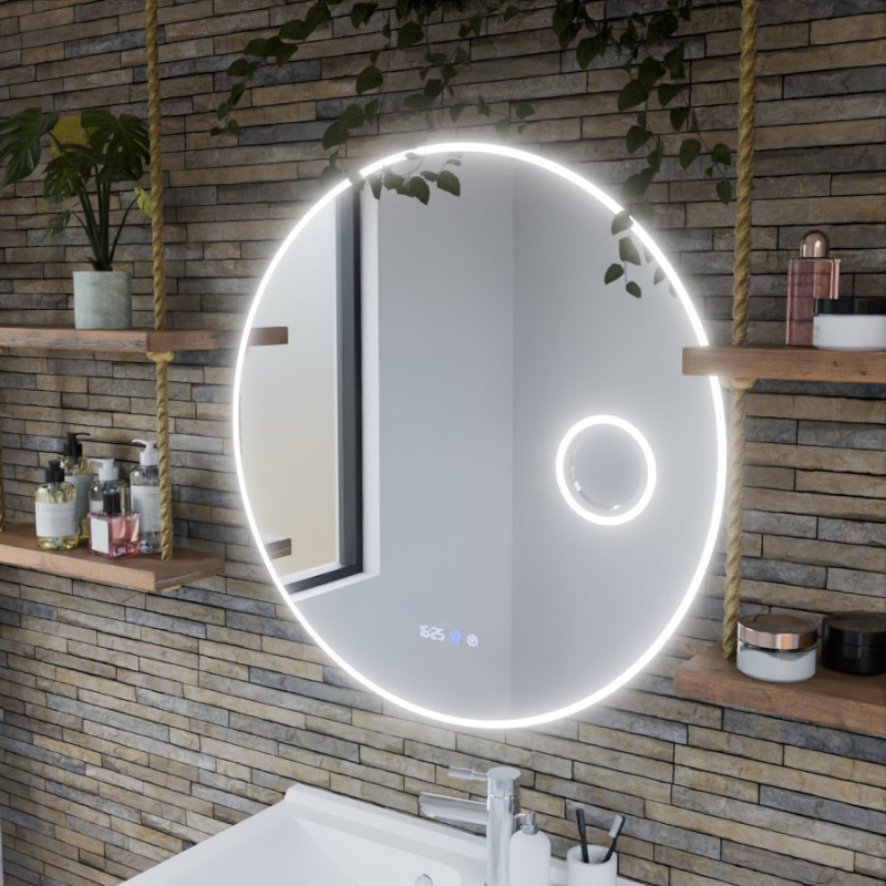 Miroir avec éclairage LED variable RONDI PLUS - Diamètre 80 cm - Lumière neutre Miroir avec éclairage LED variable RONDI PLUS - Diamètre 80 cm - Lumière neutre