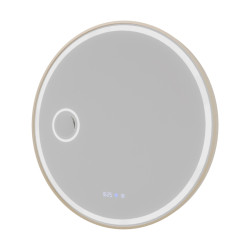 Miroir avec éclairage LED variable ORANA - Diamètre 80 cm - Contour cuivré