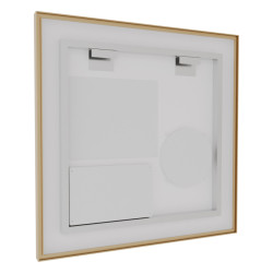 Miroir avec éclairage LED variable CARA - 70 cm x 70 cm - Cadre cuivré