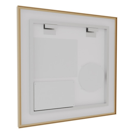 Miroir avec éclairage LED variable CARA - 70 cm x 70 cm - Cadre cuivré
