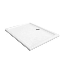 Receveur de douche en acrylique blanc effet ardoise - Dimensions 120 cm x 90 cm x 5 cm - CRYSTA