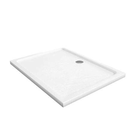 Receveur de douche en acrylique blanc effet ardoise - Dimensions 120 cm x 90 cm x 5 cm - CRYSTA