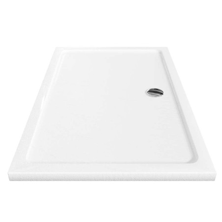 Receveur de douche en acrylique blanc effet ardoise - Dimensions 140 cm x 90 cm x 5 cm - CRYSTA
