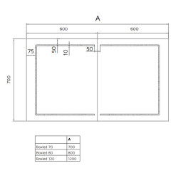 Armoire de toilette BOXLED - 70 cm avec portes miroir, éclairage LED intégré et prise 220 V à l'intérieur - Créazur FRANCE