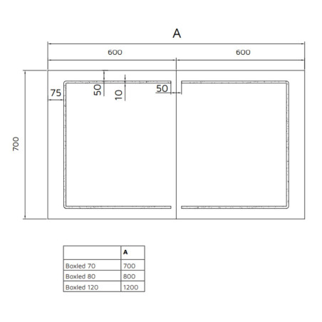 Armoire de toilette BOXLED - 70 cm avec portes miroir, éclairage LED intégré et prise 220 V à l'intérieur - Créazur FRANCE