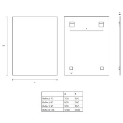 Miroir simple de salle de bain REFLET -80 cm x 105 cm