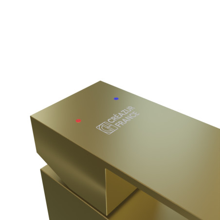 Mitigeur lavabo SUZY PLUS GOLD Doré zoom marquage logo CREAZUR FRANCE