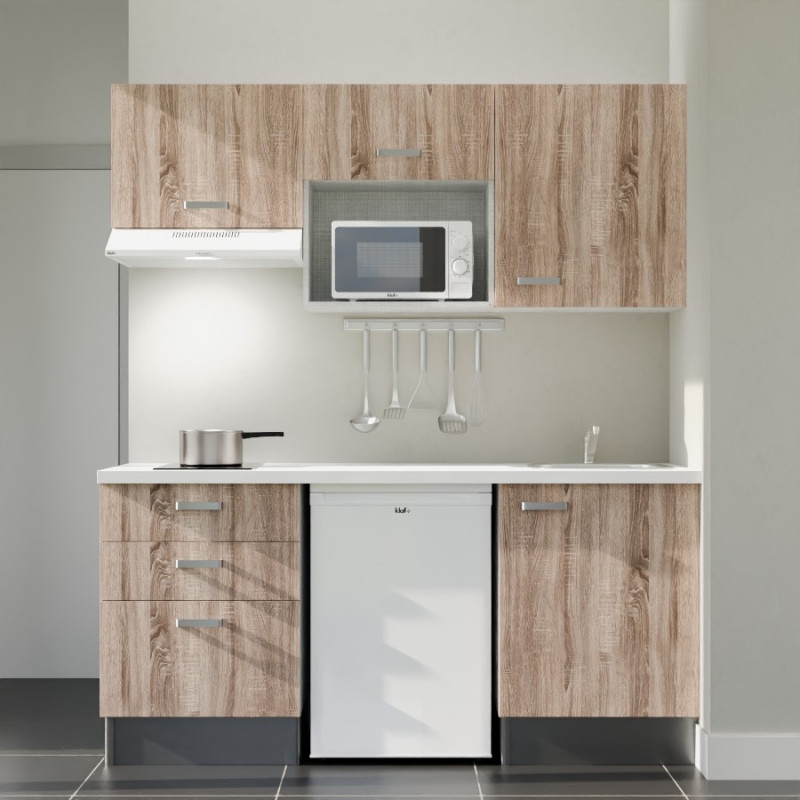 Kitchenette K20L-PT - 180 cm avec plan de travail et évier Kitchenette K20L-PT - 180 cm avec plan de travail et évier