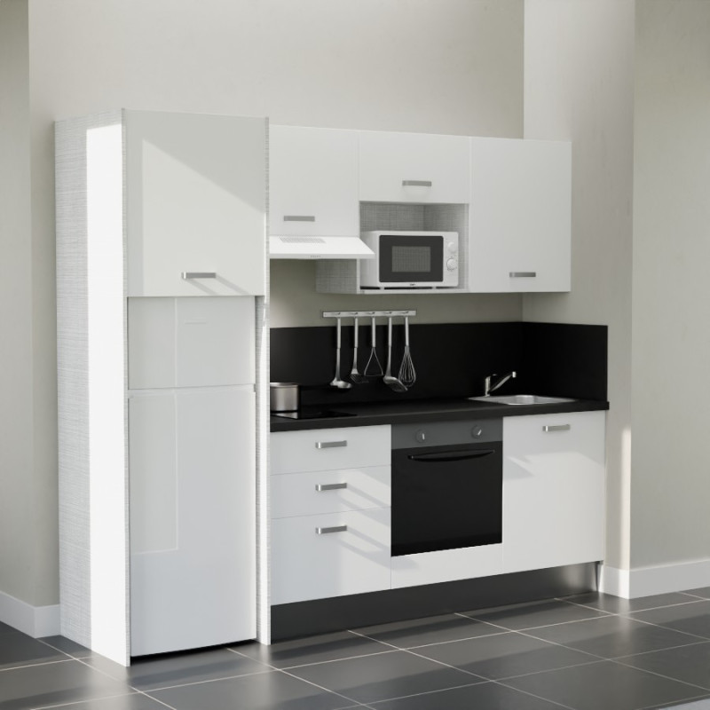 Kitchenette K37L-PT - 240 cm avec plan de travail et évier Kitchenette K37L-PT - 240 cm avec plan de travail et évier