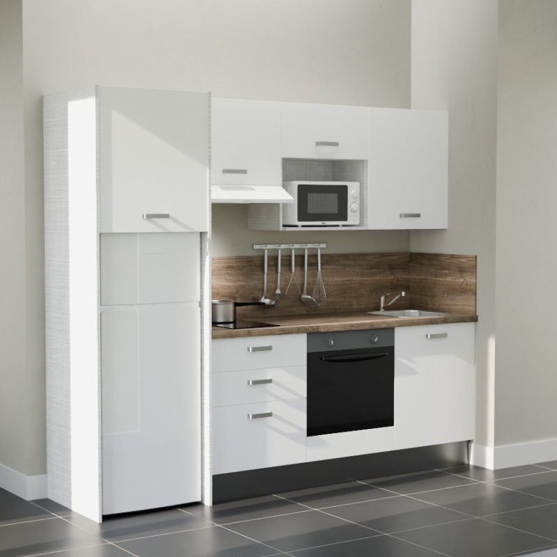 Kitchenette K37L-PT - 240 cm avec plan de travail et évier Kitchenette K37L-PT - 240 cm avec plan de travail et évier