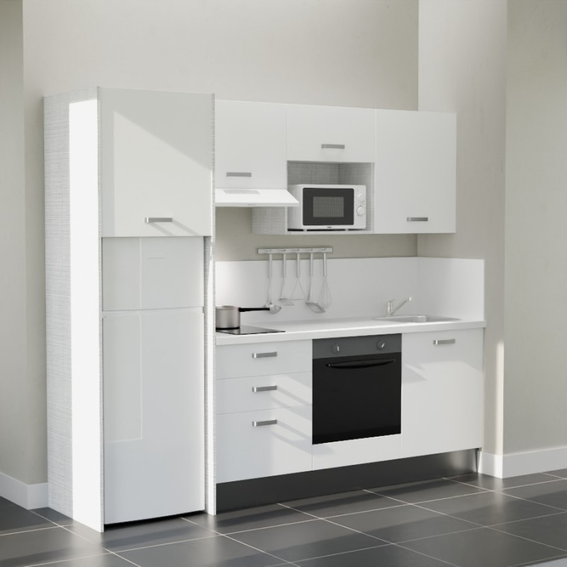 Kitchenette K37L-PT - 240 cm avec plan de travail et évier Kitchenette K37L-PT - 240 cm avec plan de travail et évier