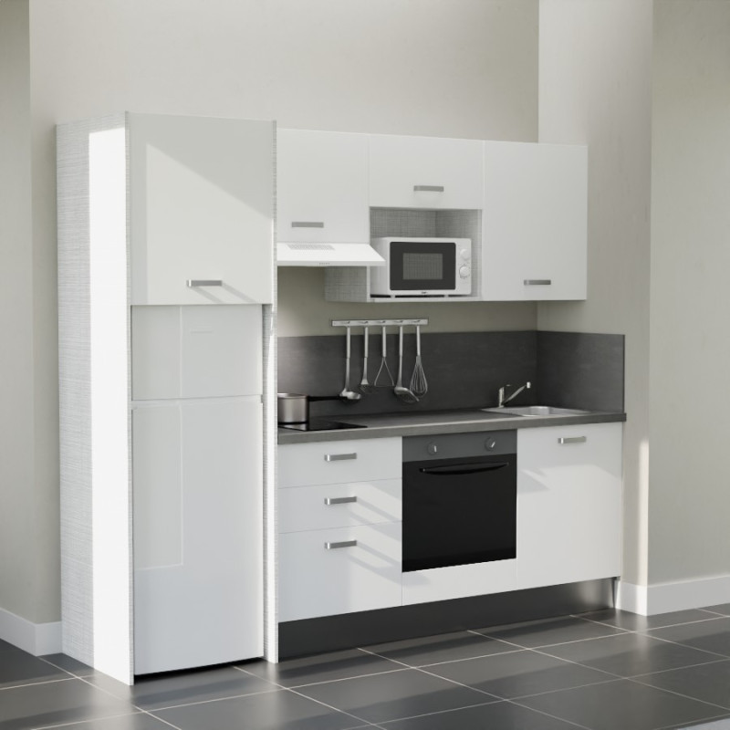 Kitchenette K37L-PT - 240 cm avec plan de travail et évier Kitchenette K37L-PT - 240 cm avec plan de travail et évier