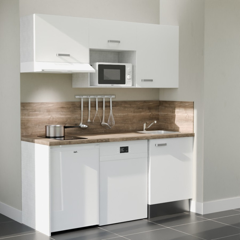 Kitchenette K55L-PT - 180 cm avec plan de travail et évier Kitchenette K55L-PT - 180 cm avec plan de travail et évier