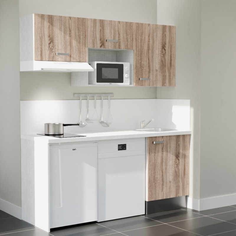 Kitchenette K55L-PT - 180 cm avec plan de travail et évier Kitchenette K55L-PT - 180 cm avec plan de travail et évier