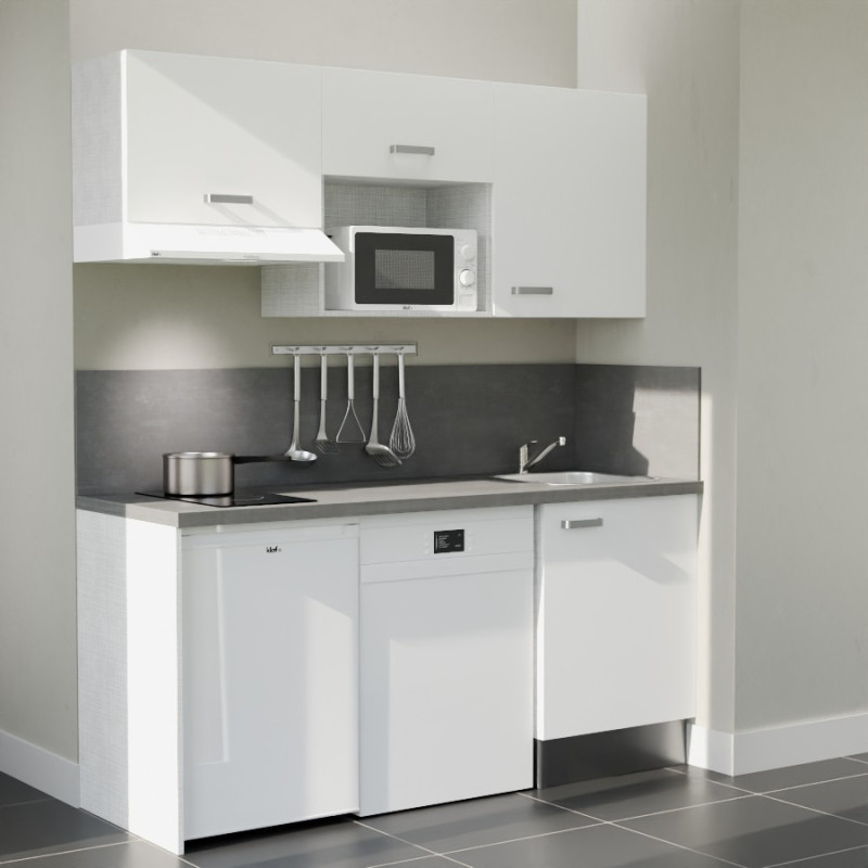 Kitchenette K55L-PT - 180 cm avec plan de travail et évier Kitchenette K55L-PT - 180 cm avec plan de travail et évier