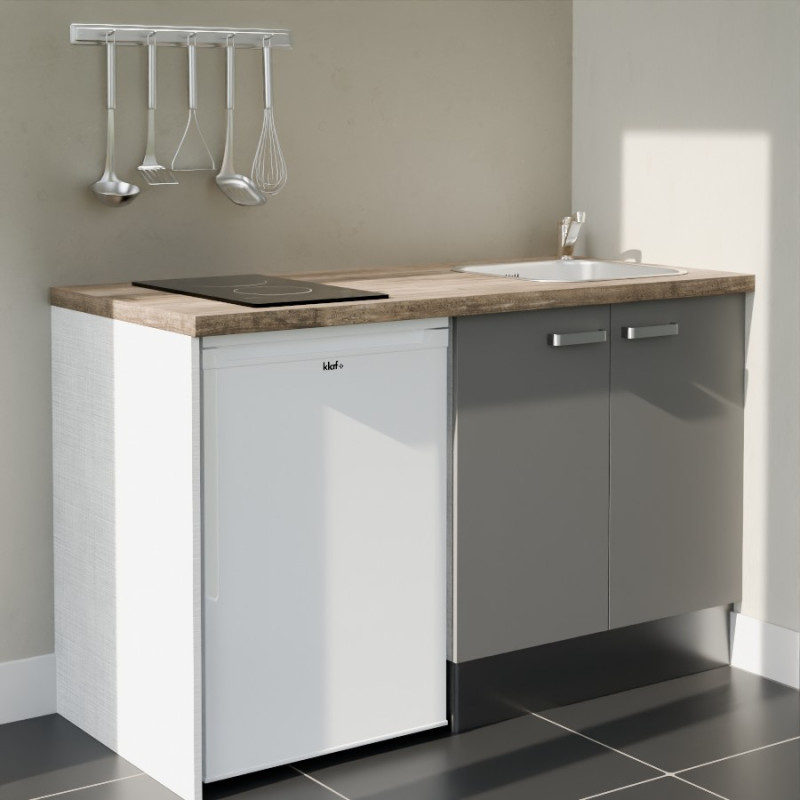 Kitchenette K17L-PT - 140 cm avec plan de travail et évier Kitchenette K17L-PT - 140 cm avec plan de travail et évier